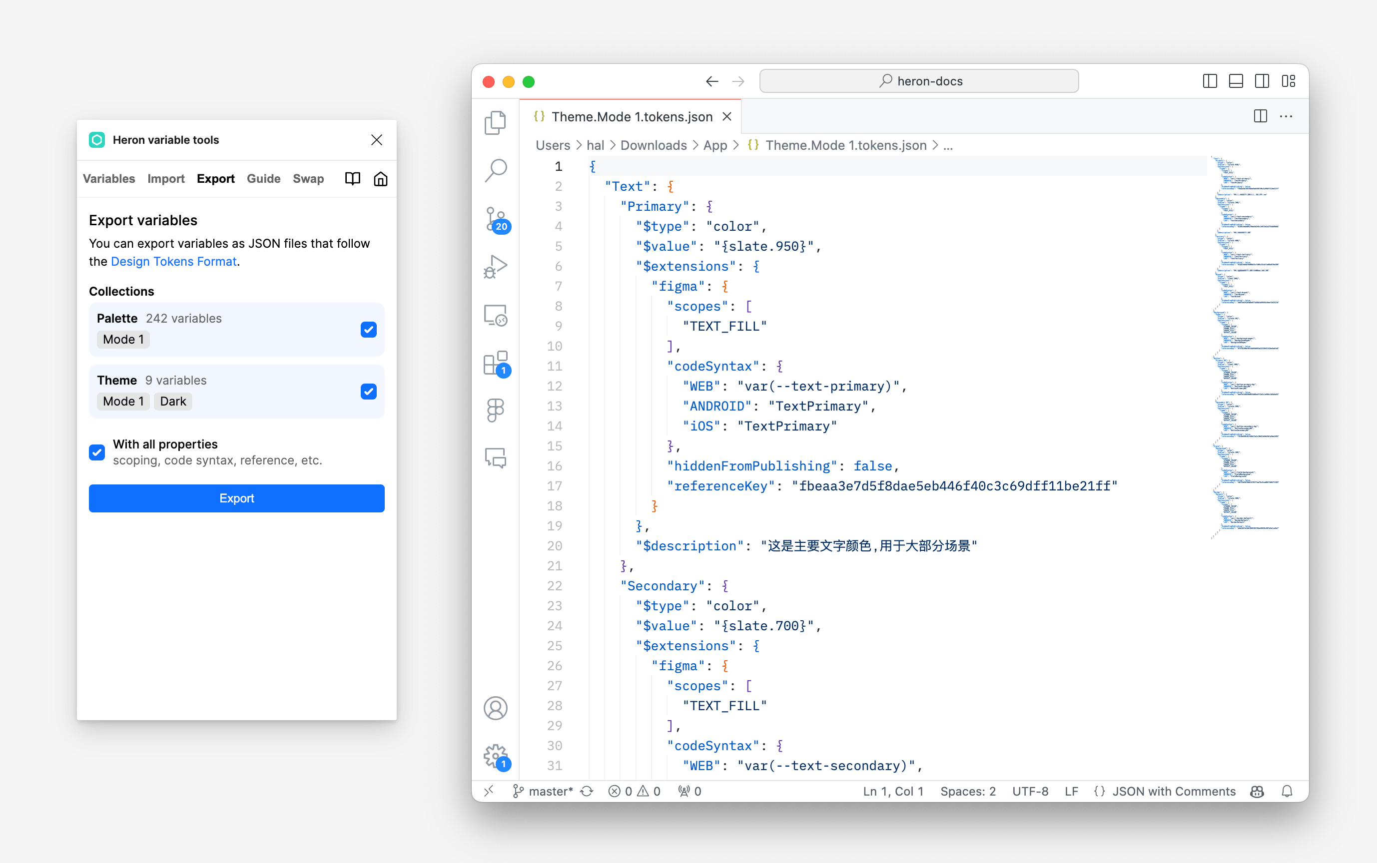 Export as JSON