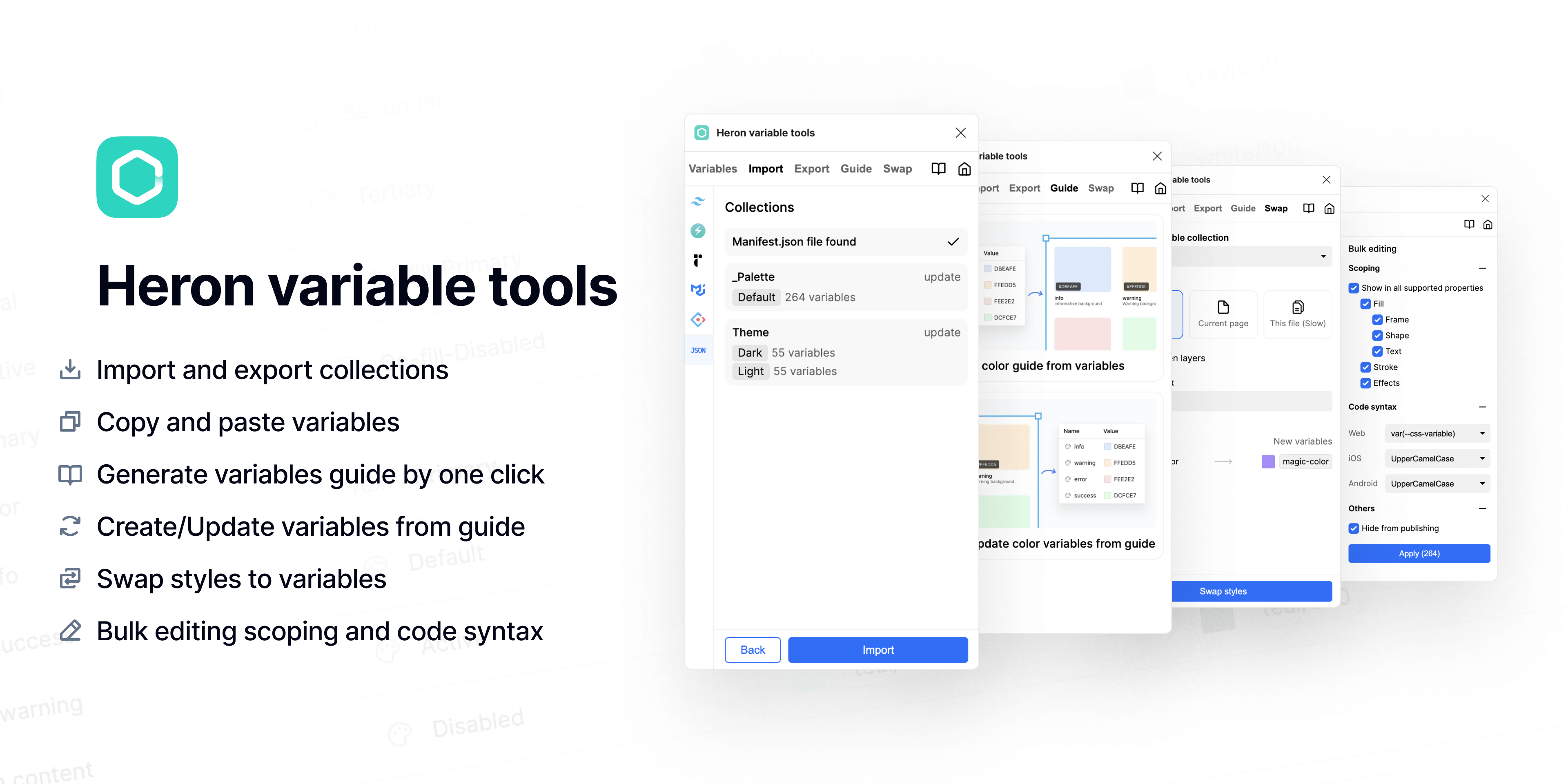 Overview of Heron variable tools